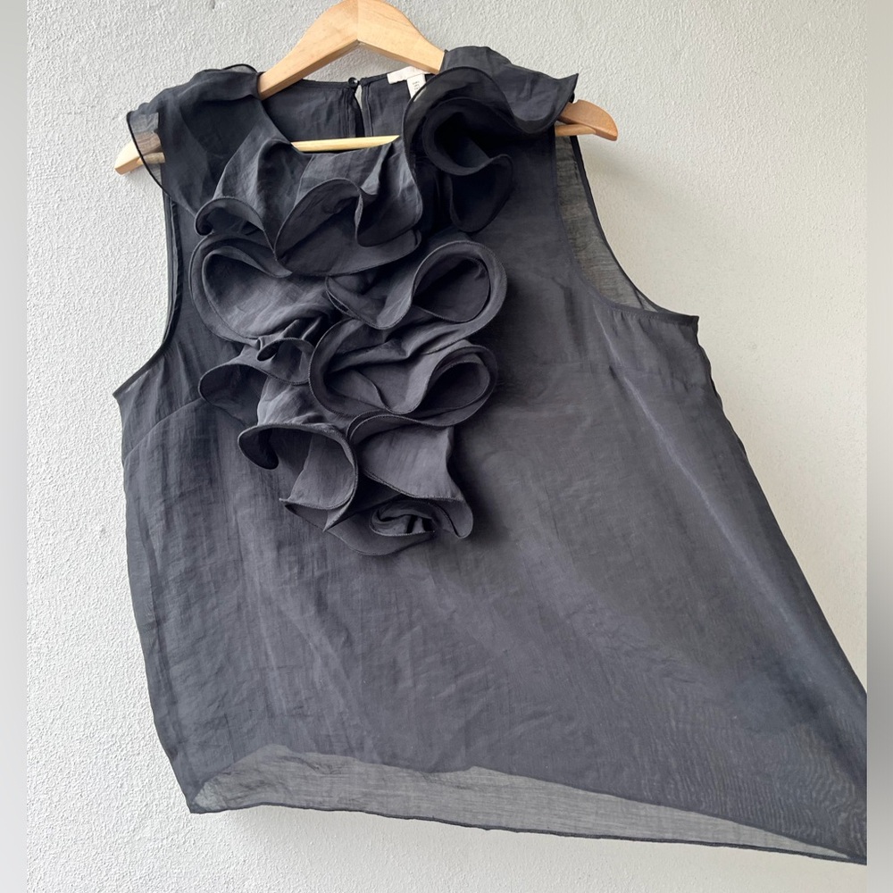 H&M | Sheer Ruffle Sleeveless Top - Picture 2 of 16